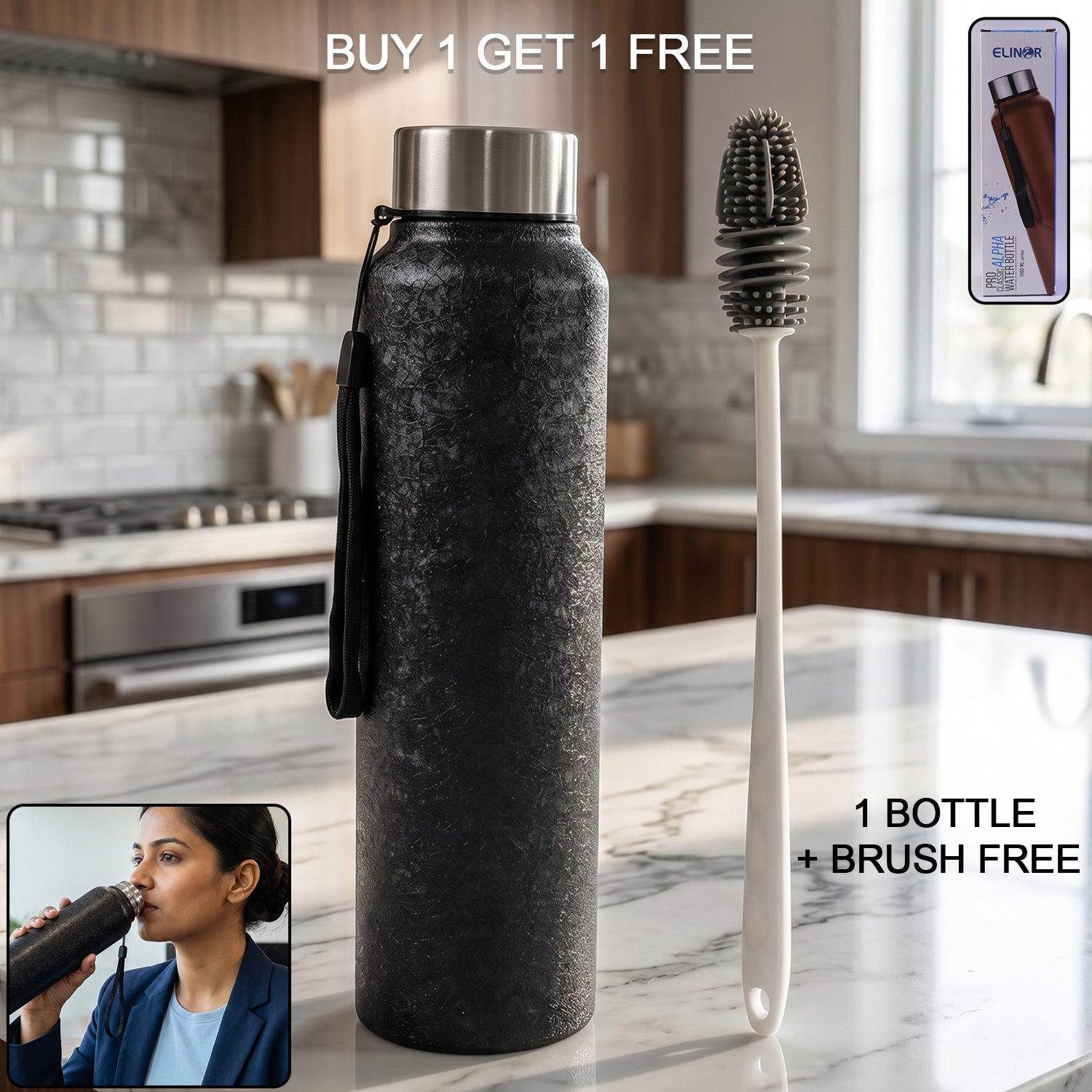 Stainless Steel Water Bottle Leak-Proof & Thermally Insulated for Daily Use