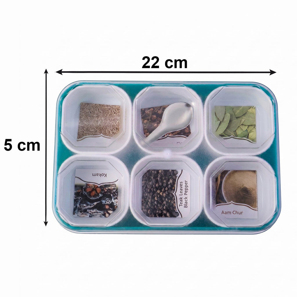 Spice Storage Box 6 Compartments for Easy Kitchen Organization - Detail View 6