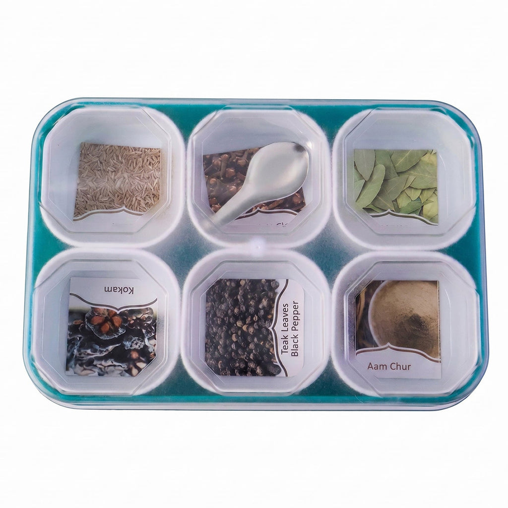Spice Storage Box 6 Compartments for Easy Kitchen Organization - Detail View 5