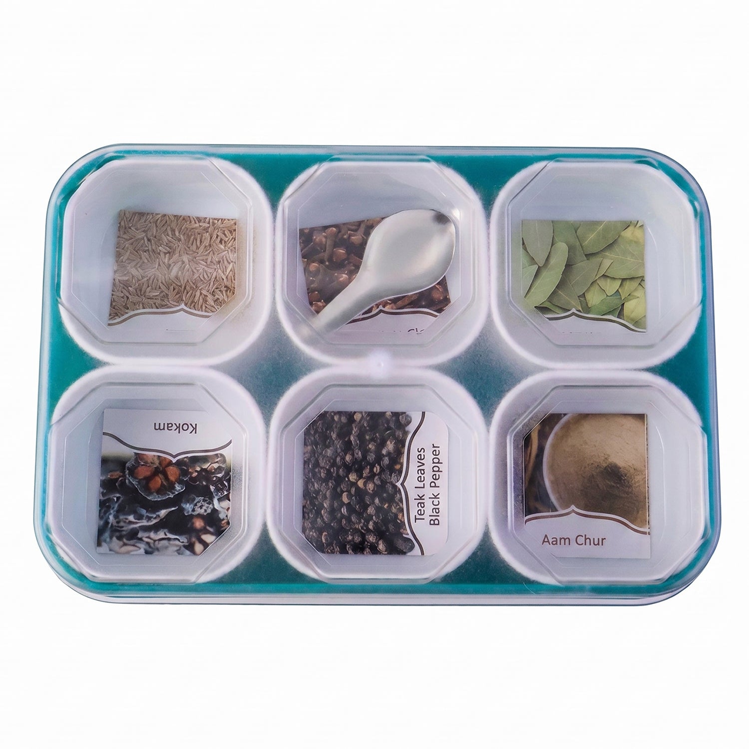 Spice Storage Box 6 Compartments for Easy Kitchen Organization - Detail View 5