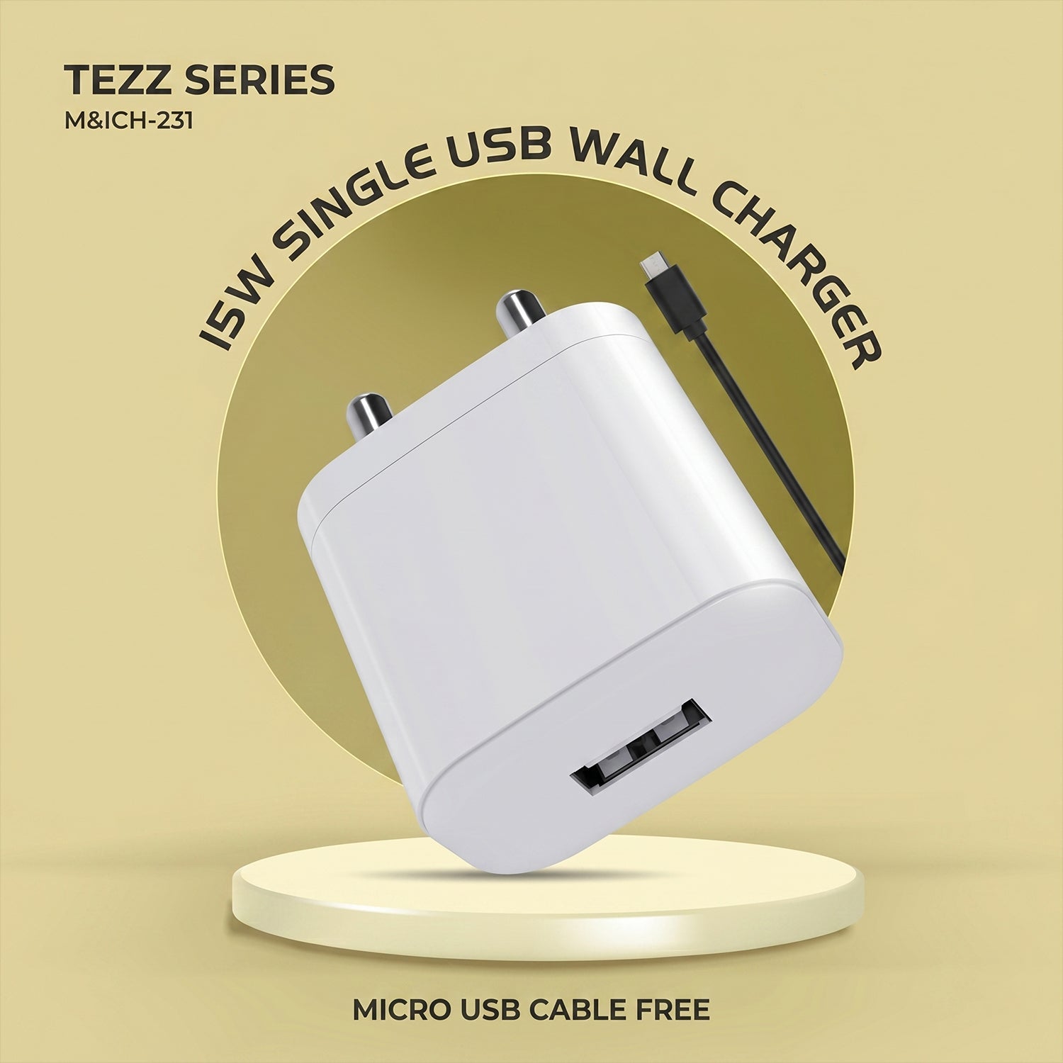 ALVENZA 15W USB Fast Charging Adapter with Micro USB Cable