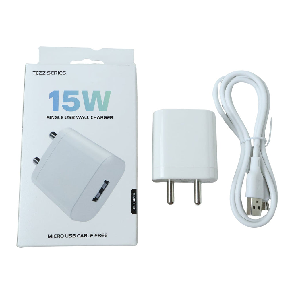 ALVENZA 15W USB Fast Charging Adapter with Micro USB Cable