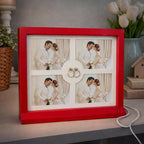 ALVENZA LED Photo Frame Collage – Show 4 Memories with Warm Glow