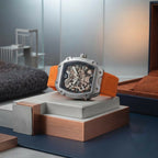 Premium Silver Dial Men's Watch With Silicone Strap For Trendy Casual Style