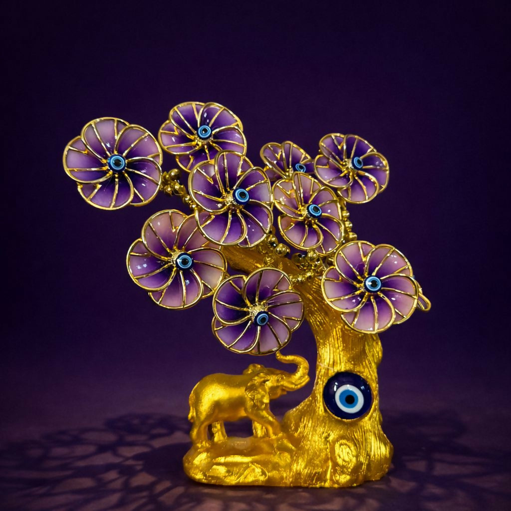 ALVENZA Golden Decorative Tree Showpiece – Elegant Elephant Accent Décor