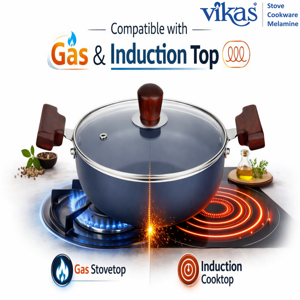 ALVENZA Deep Ceramic Kadai – Non-Stick, Durable & Suitable for All Stoves
