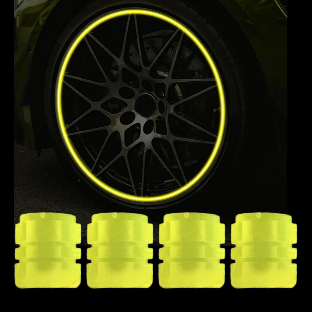 ALVENZA Luminous Tyre Valve Caps – Glow-in-Dark, Universal Fit | RaceVault