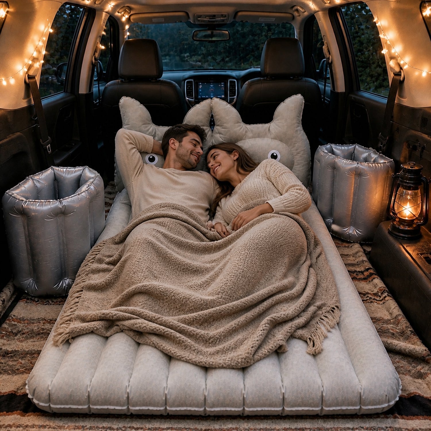 ALVENZA Car Air Mattress Bed Set – Comfortable & Portable Camping Solution, Car Sofa