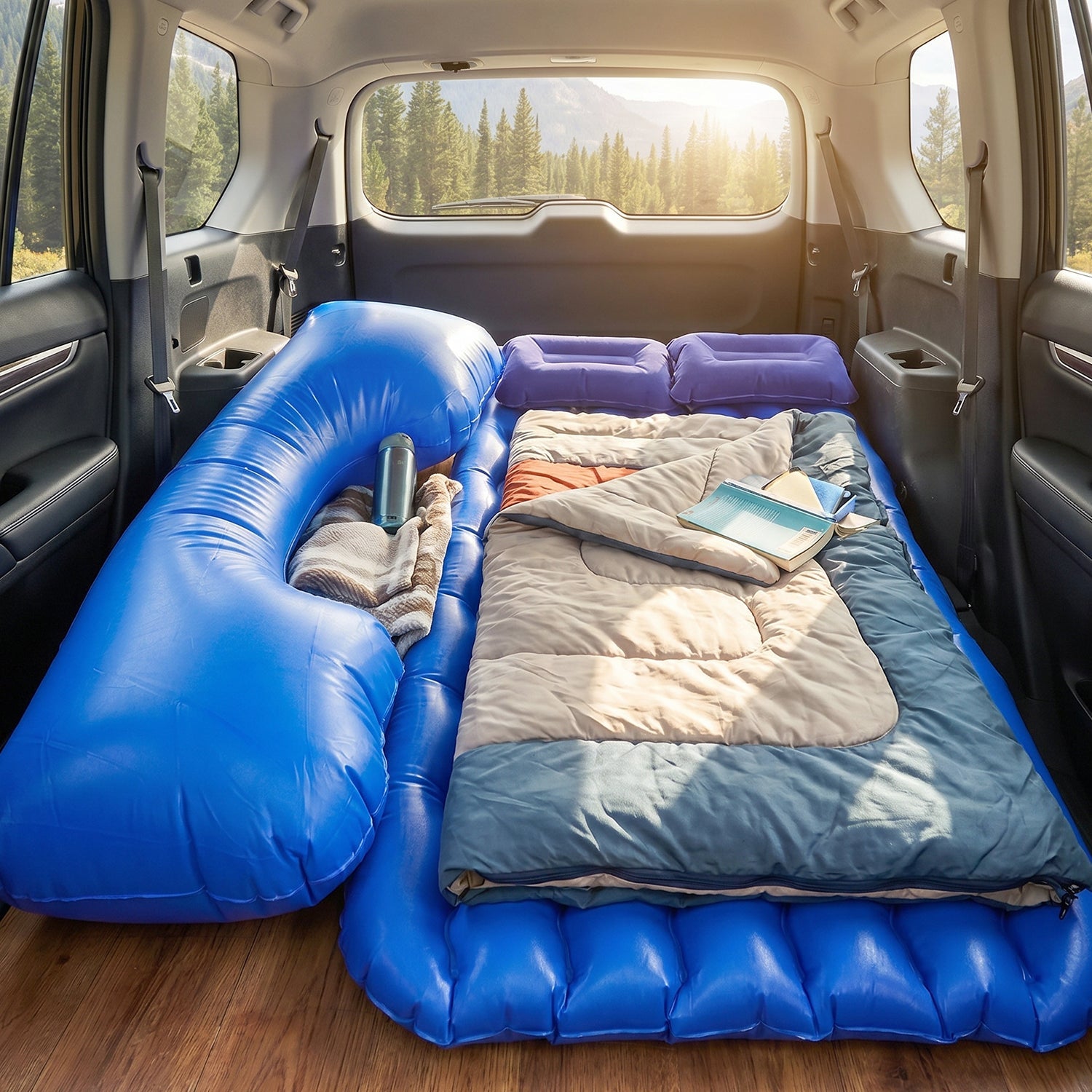 ALVENZA Car Air Mattress Bed Set – Portable Comfort for Travel & Camping, Car Sofa