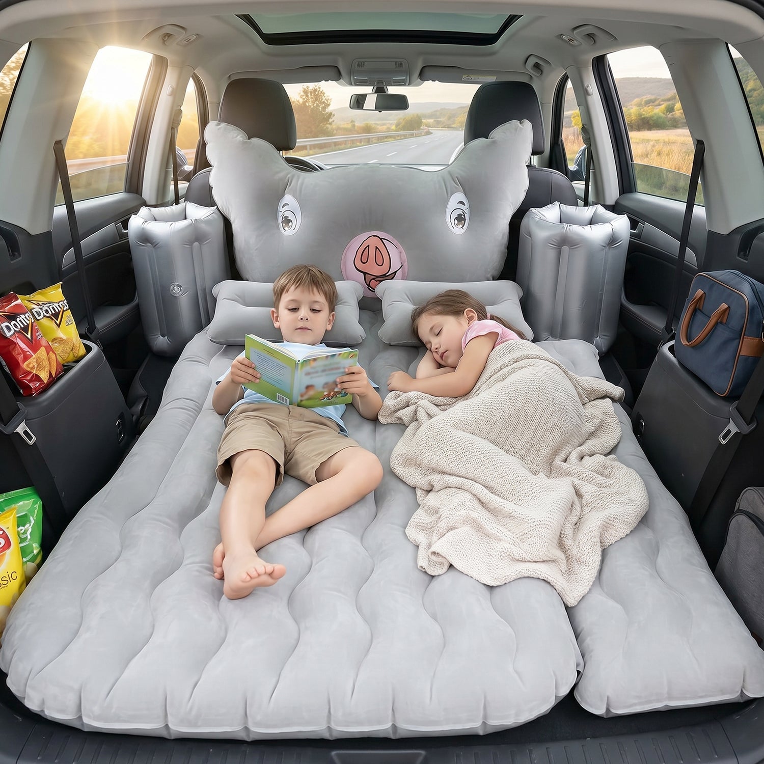 ALVENZA Portable Car Air Mattress – Easy Setup for Road Trips, Car Sofa