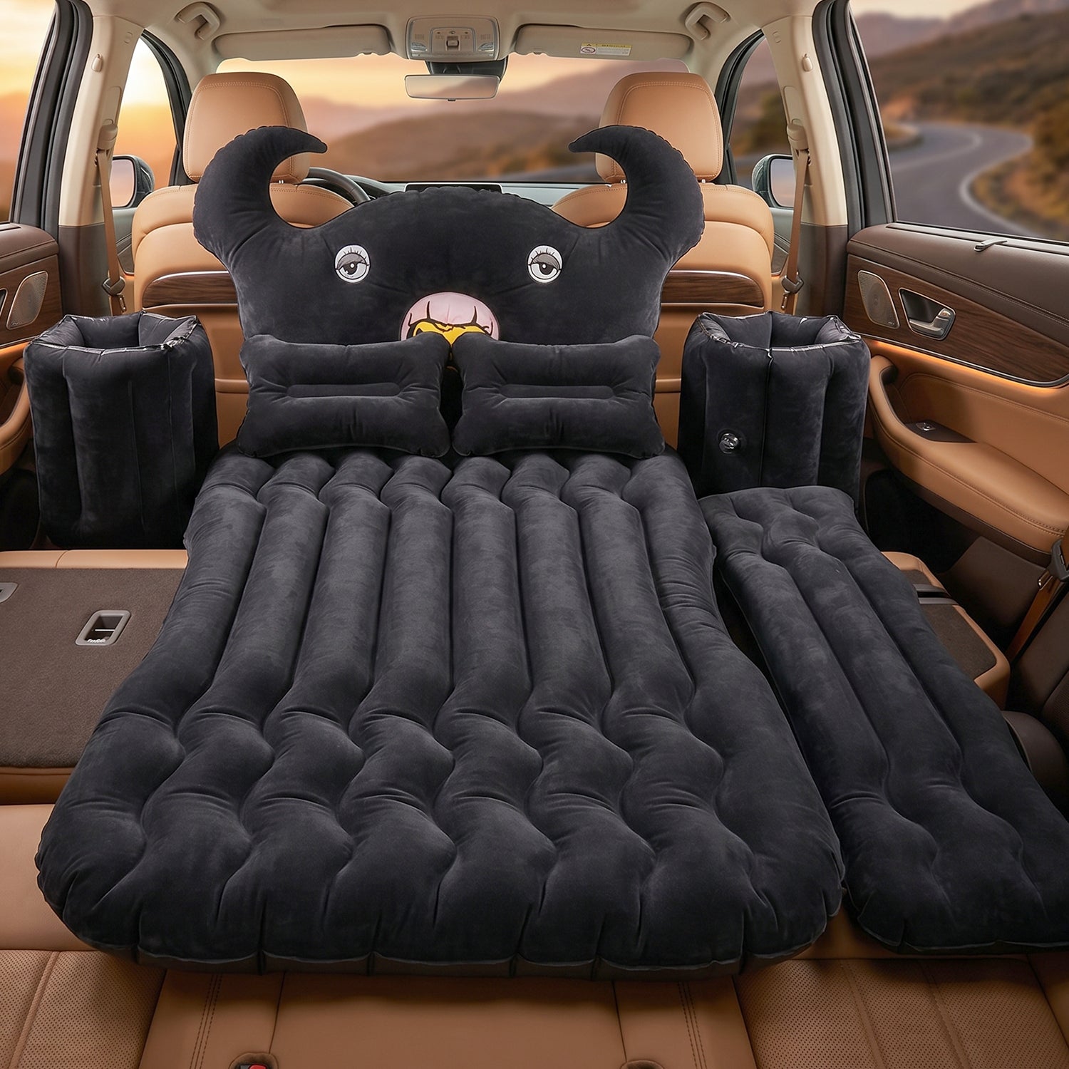 ALVENZA Car Air Mattress Bed Set – Portable Comfort for Travel & Camping, Car Sofa