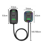 ALVENZA RGB Car USB Charger – Multi-port Fast Charging with LED Light
