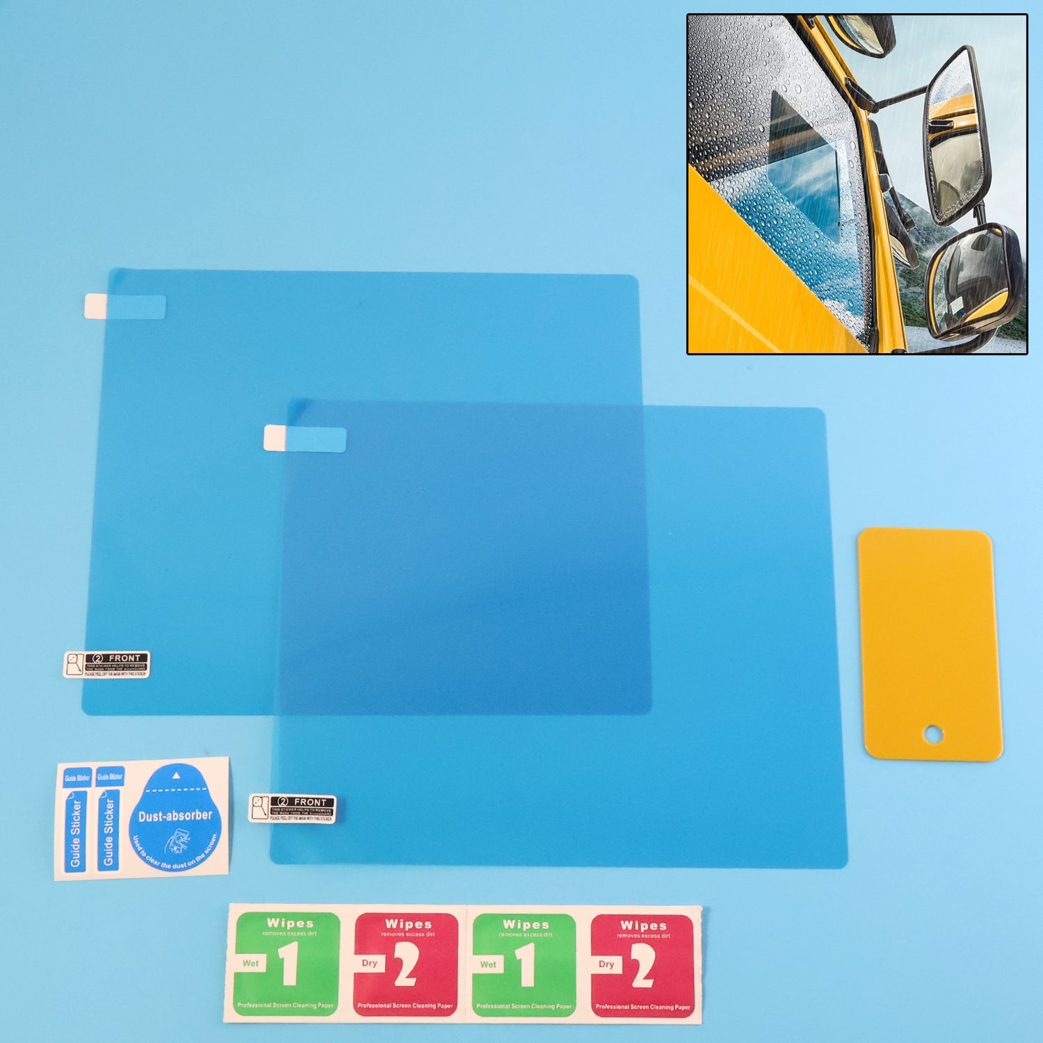 ALVENZA Mirror Protection Film Set – Anti-Fog & Waterproof 2-Piece 20×18 cm