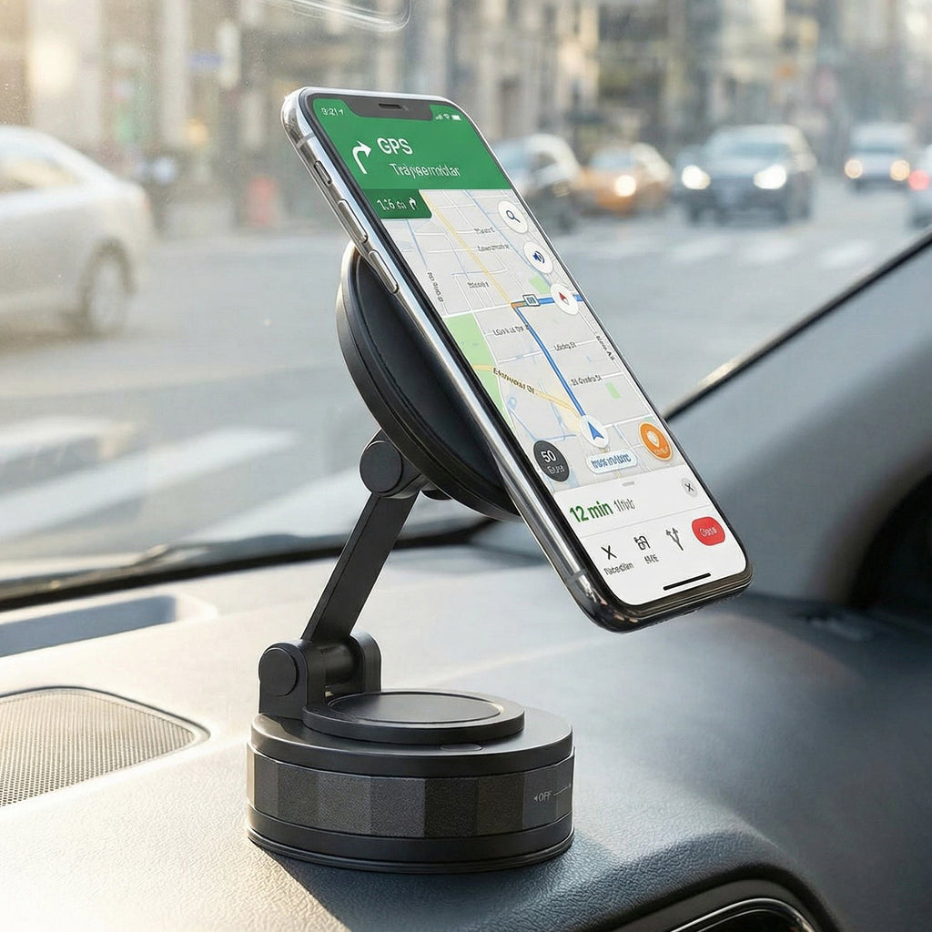 ALVENZA Mobile Phone Holder Stand – 360° Adjustable Magnetic Car & Desk Mount