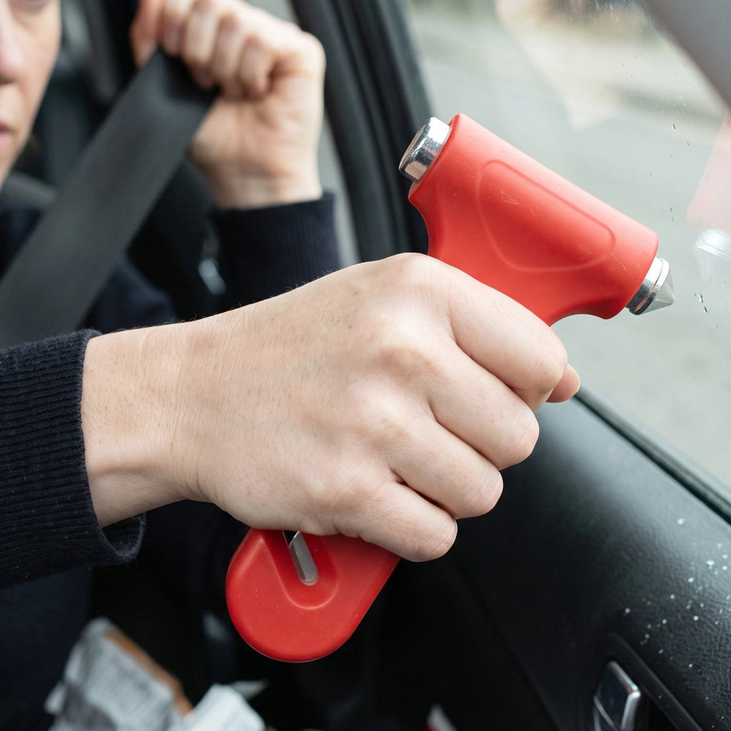 ALVENZA 2 in 1 Car Safety Hammer Emergency Window Breaker and Seatbelt Cutter (1 Pc)