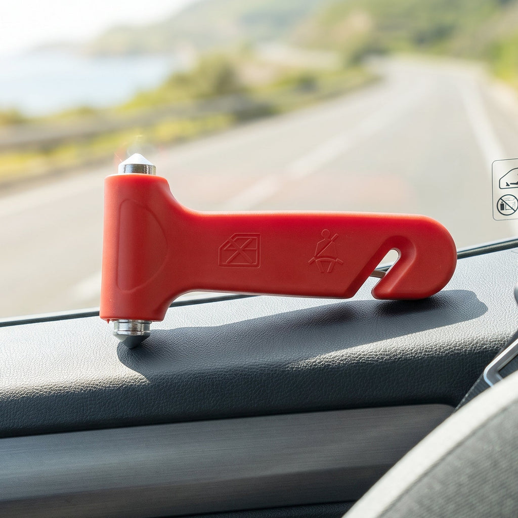 ALVENZA 2 in 1 Car Safety Hammer Emergency Window Breaker and Seatbelt Cutter (1 Pc)