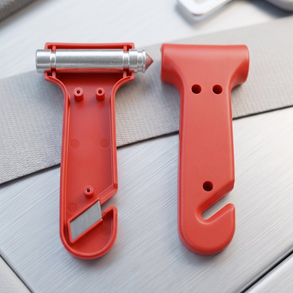 ALVENZA 2 in 1 Car Safety Hammer Emergency Window Breaker and Seatbelt Cutter (1 Pc)