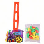 ALVENZA Automatic Domino Laying Train Engine Toy with Light and Music for K...