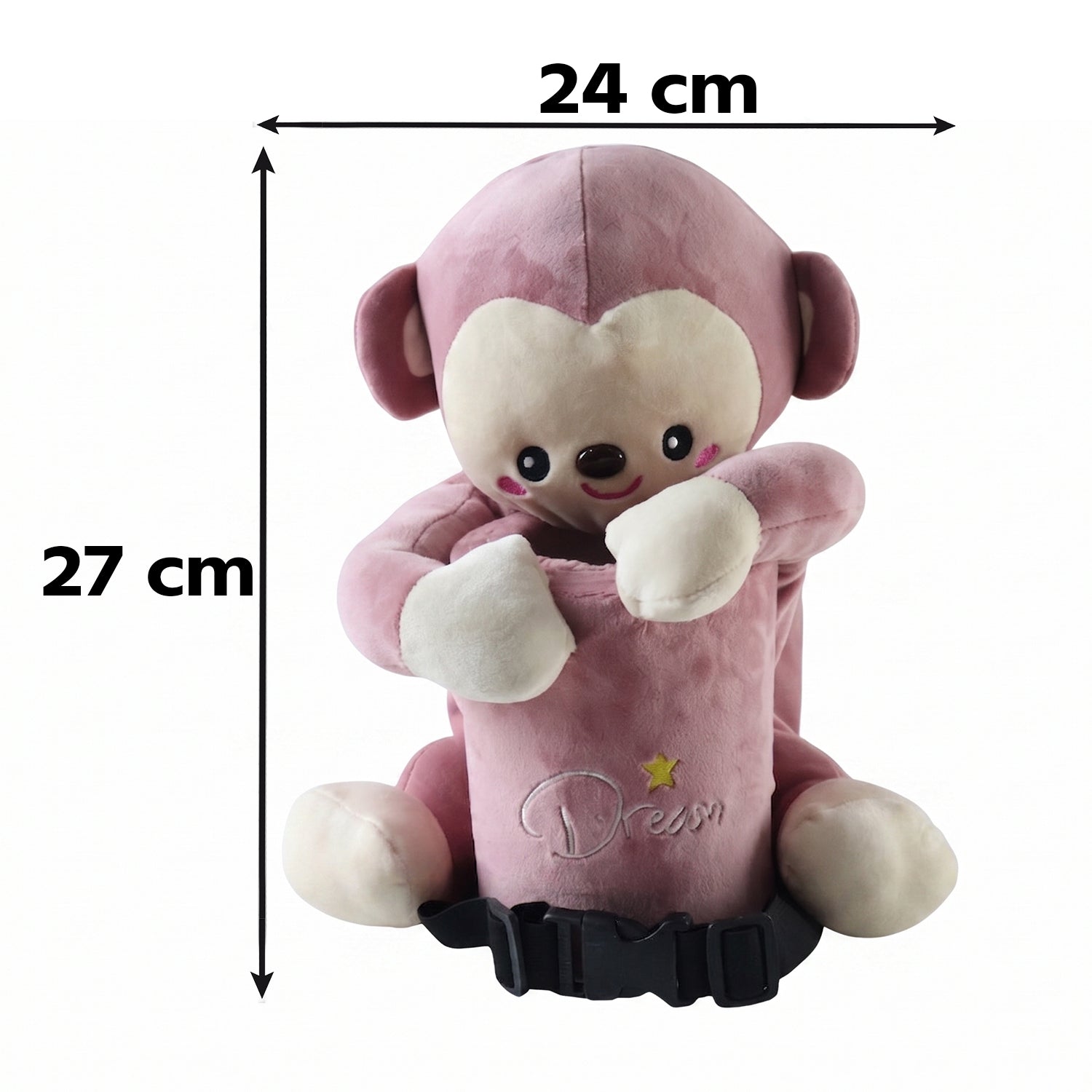 ALVENZA Car Trash Can and Tissue Box Holder Cute Plush Monkey Dustbin Organizer (1 Pc)