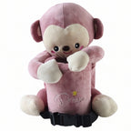 ALVENZA Car Trash Can and Tissue Box Holder Cute Plush Monkey Dustbin Organizer (1 Pc)