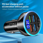 ALVENZA Multi-Port Car Charger – Fast 4 USB Ports for 12V/24V Vehicles