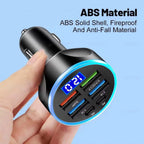 ALVENZA Multi-Port Car Charger – Fast 4 USB Ports for 12V/24V Vehicles