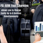 ALVENZA RGB Car USB Charger – Multi-port Fast Charging with LED Light