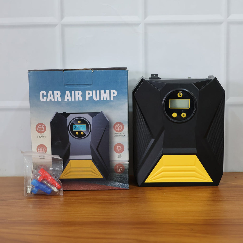 ALVENZA Car Tyre Air Compressor – Mini Digital Portable Pump with LCD