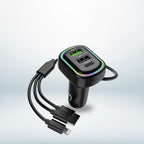 ALVENZA RGB Breathing Light Car USB Charger – Multi Port Fast Charging