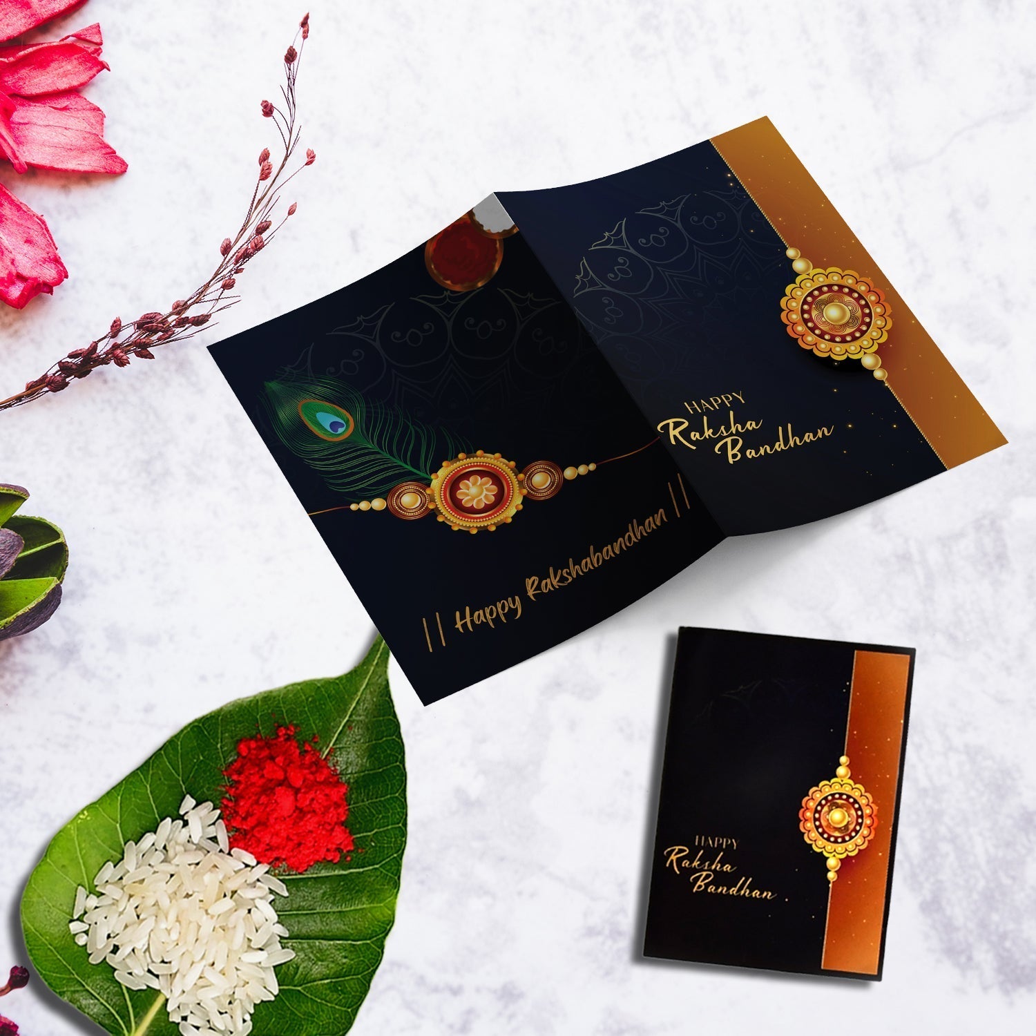 ALVENZA Rakhi Gift Pack with Sweet Surprise - 2 Premium Rakhis & Chocolates