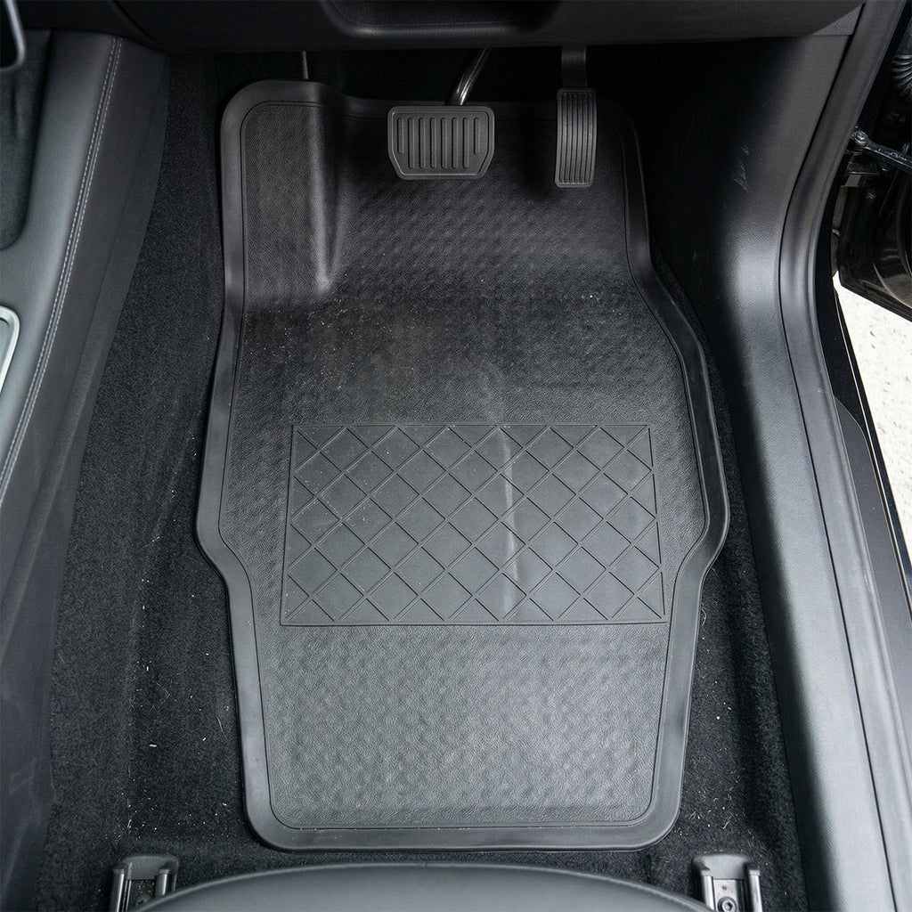 ALVENZA Heavy Duty Anti-Slip Rubber Car Foot Mat Set – Waterproof & Durable