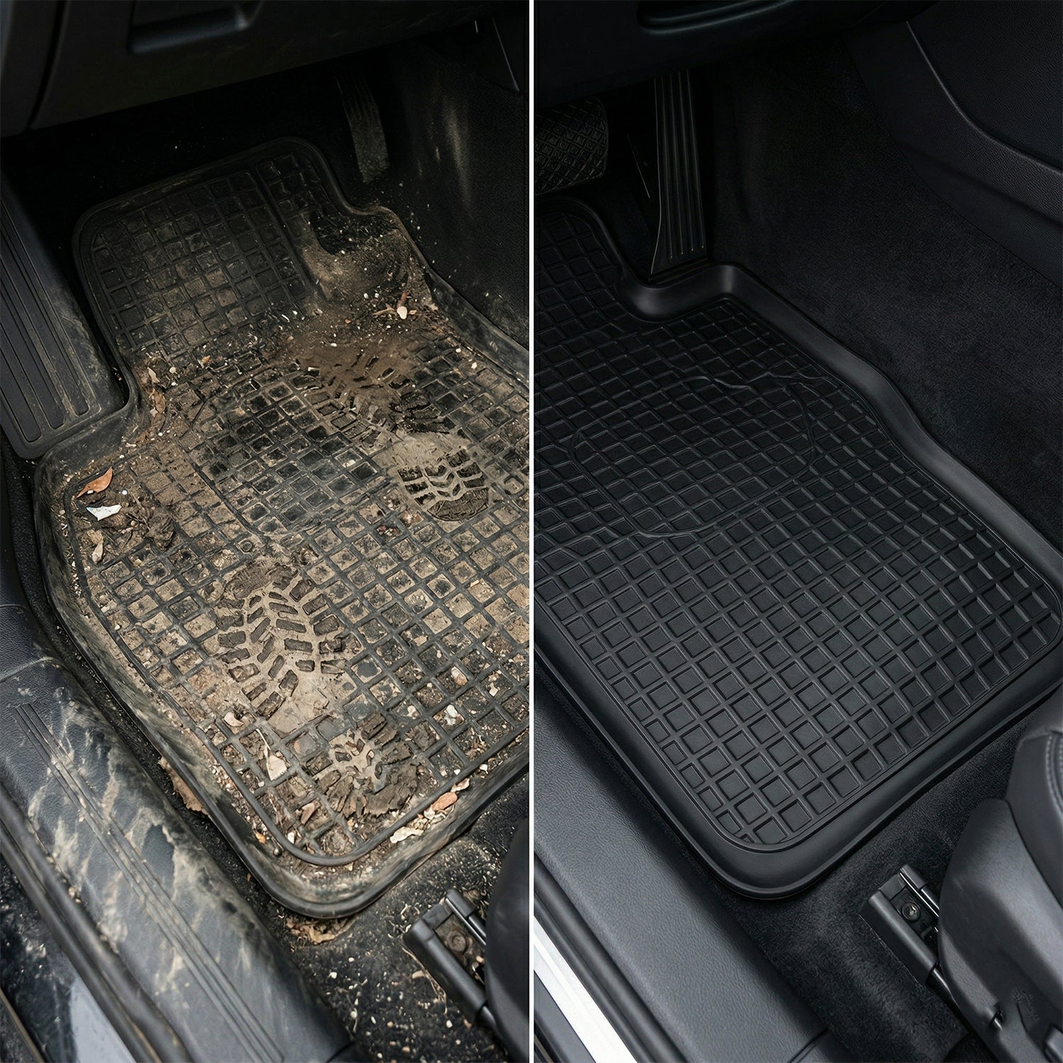 ALVENZA Heavy Duty Anti-Slip Rubber Car Foot Mat Set – Waterproof & Durable