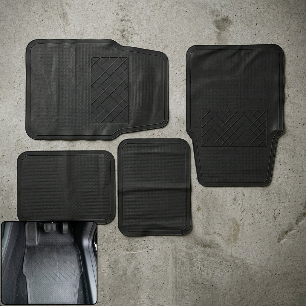 ALVENZA Heavy Duty Anti-Slip Rubber Car Foot Mat Set – Waterproof & Durable