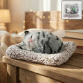 ALVENZA Plush Cat Dashboard Showpiece – Soft Closed-Eye Design
