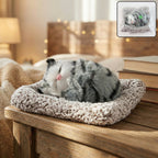 ALVENZA Plush Cat Dashboard Showpiece – Soft Closed-Eye Design