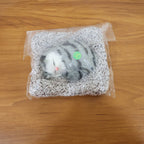 ALVENZA Plush Cat Dashboard Showpiece – Soft Closed-Eye Design