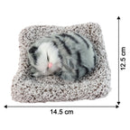 ALVENZA Plush Cat Dashboard Showpiece – Soft Closed-Eye Design