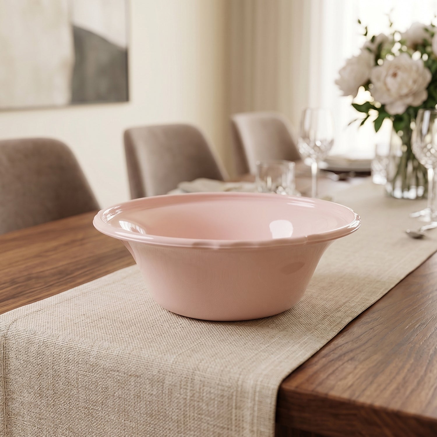 Plastic Serving Bowl Set Bright, Durable & Unbreakable for Everyday Use - Front View