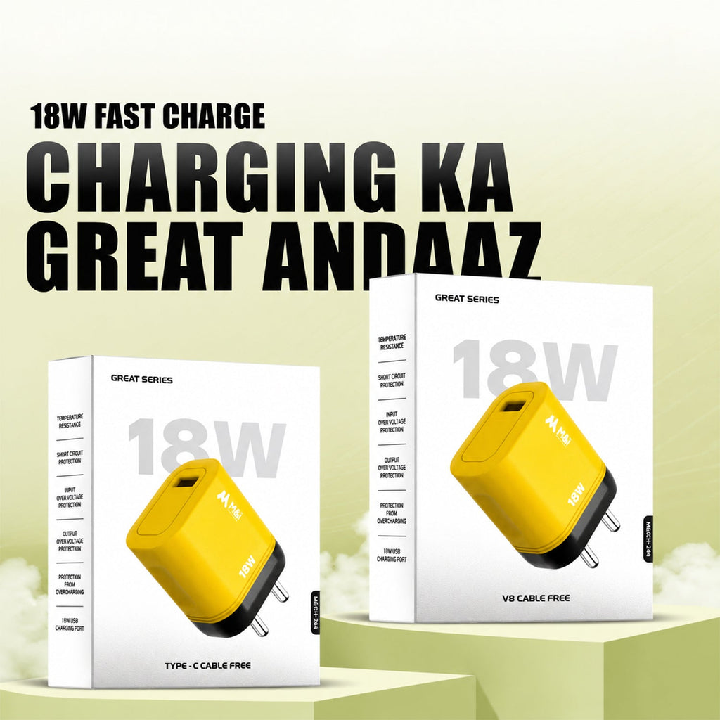 ALVENZA 18W Fast Dual USB Wall Charger – Includes Type C Cable for Quick Charging