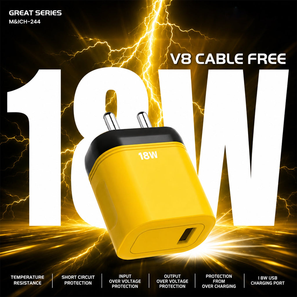 ALVENZA 18W Fast Dual USB Wall Charger – Includes Type C Cable for Quick Charging