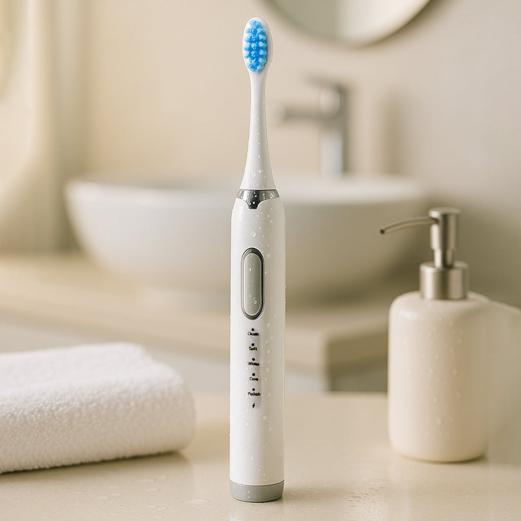 Electric Toothbrush Set – Rechargeable Sonic Cleaner with 3 Brush Heads