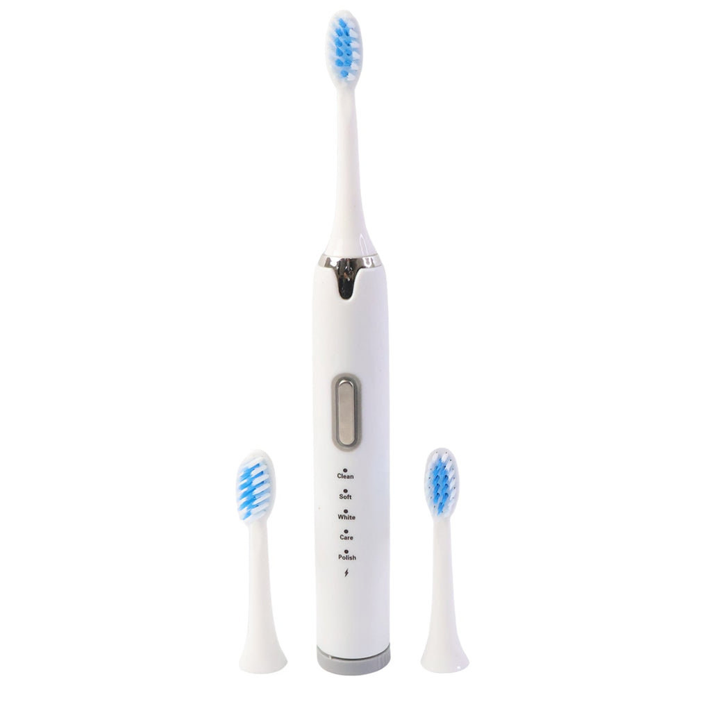 Electric Toothbrush Set – Rechargeable Sonic Cleaner with 3 Brush Heads