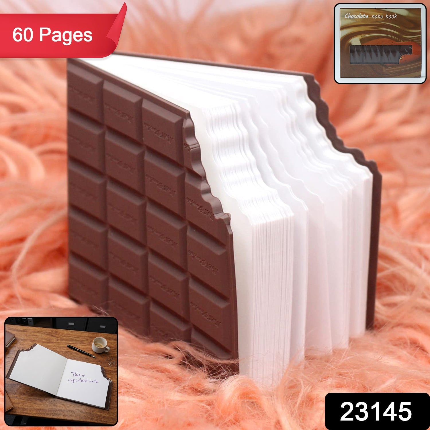 Chocolate-Shaped Notebook Cute Creative Gift for Kids & Adults - Side View