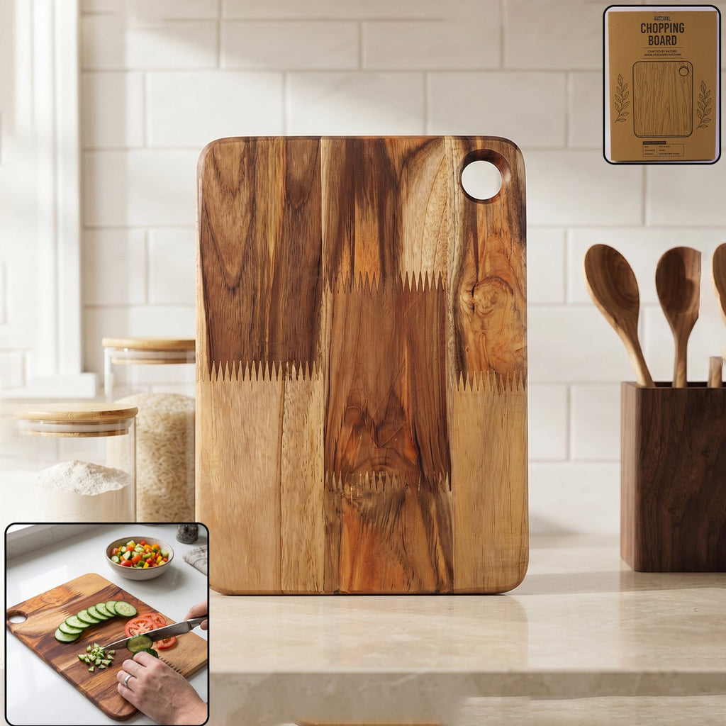 ALVENZA Wooden Chopping Board and Cutting Board for Kitchen 10 x 14 Inch (1...