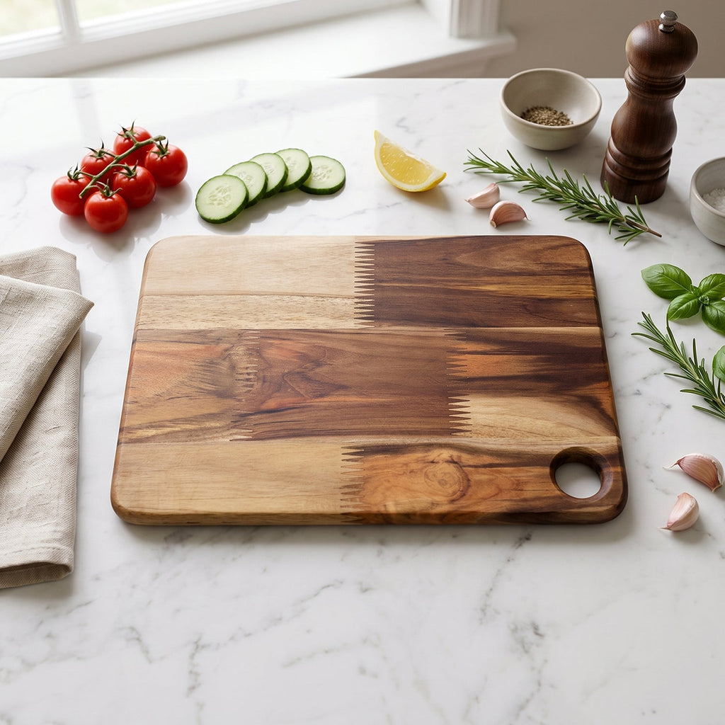 ALVENZA Wooden Chopping Board and Cutting Board for Kitchen 10 x 14 Inch (1...