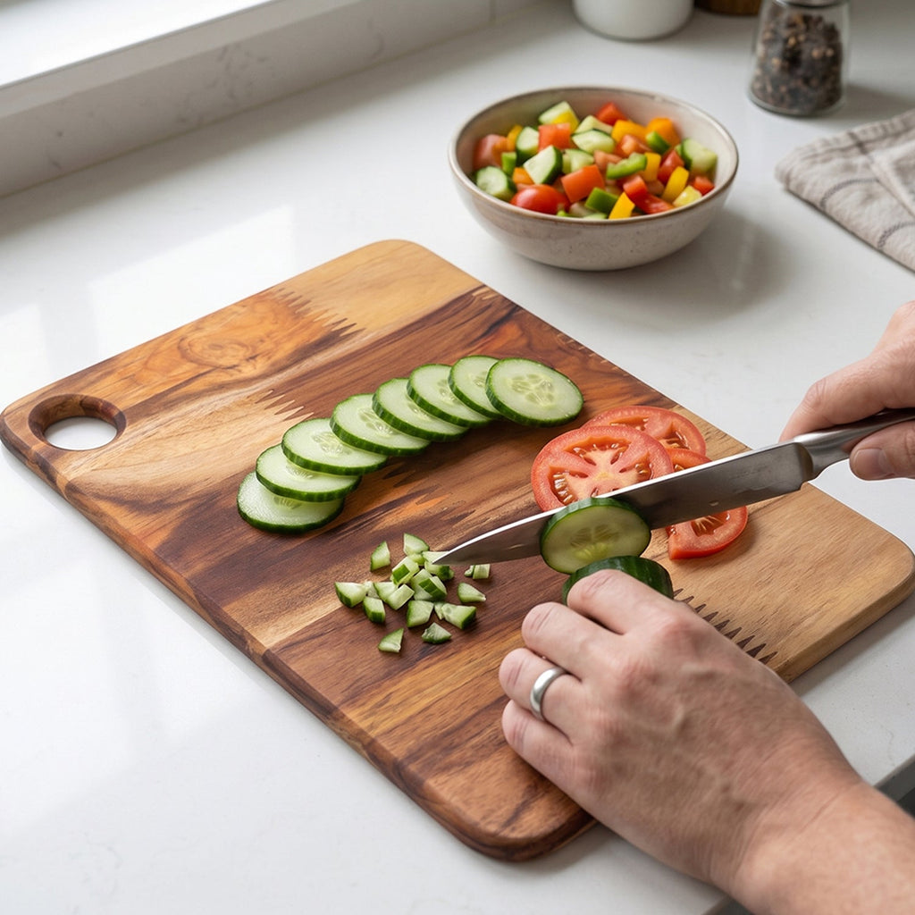 ALVENZA Wooden Chopping Board and Cutting Board for Kitchen 10 x 14 Inch (1...