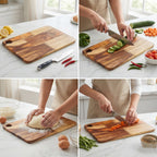 ALVENZA Wooden Chopping Board and Cutting Board for Kitchen 10 x 14 Inch (1...