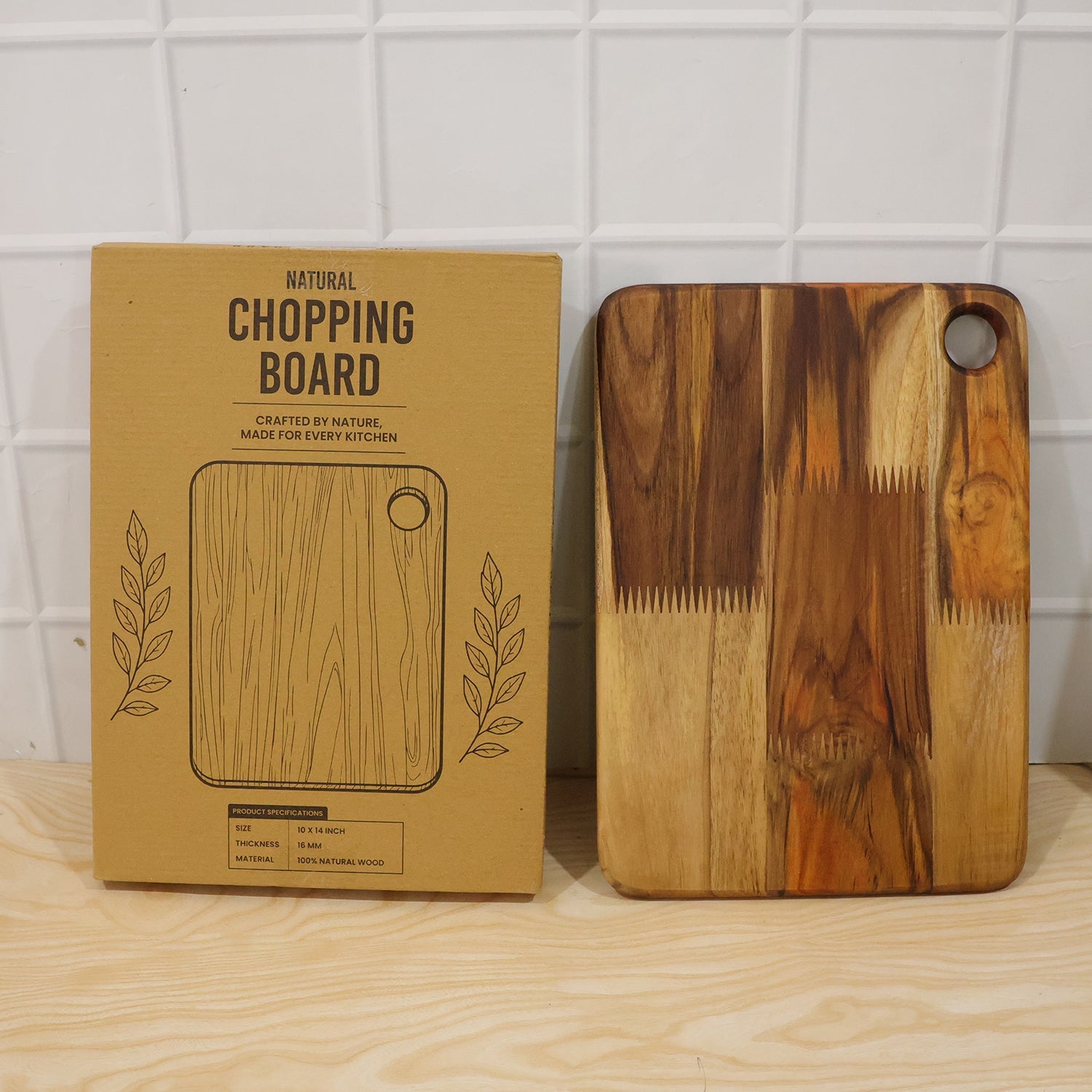 ALVENZA Wooden Chopping Board and Cutting Board for Kitchen 10 x 14 Inch (1...