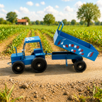 ALVENZA Handcrafted Blue Metal Tractor Toy – Vintage Charm & Durability