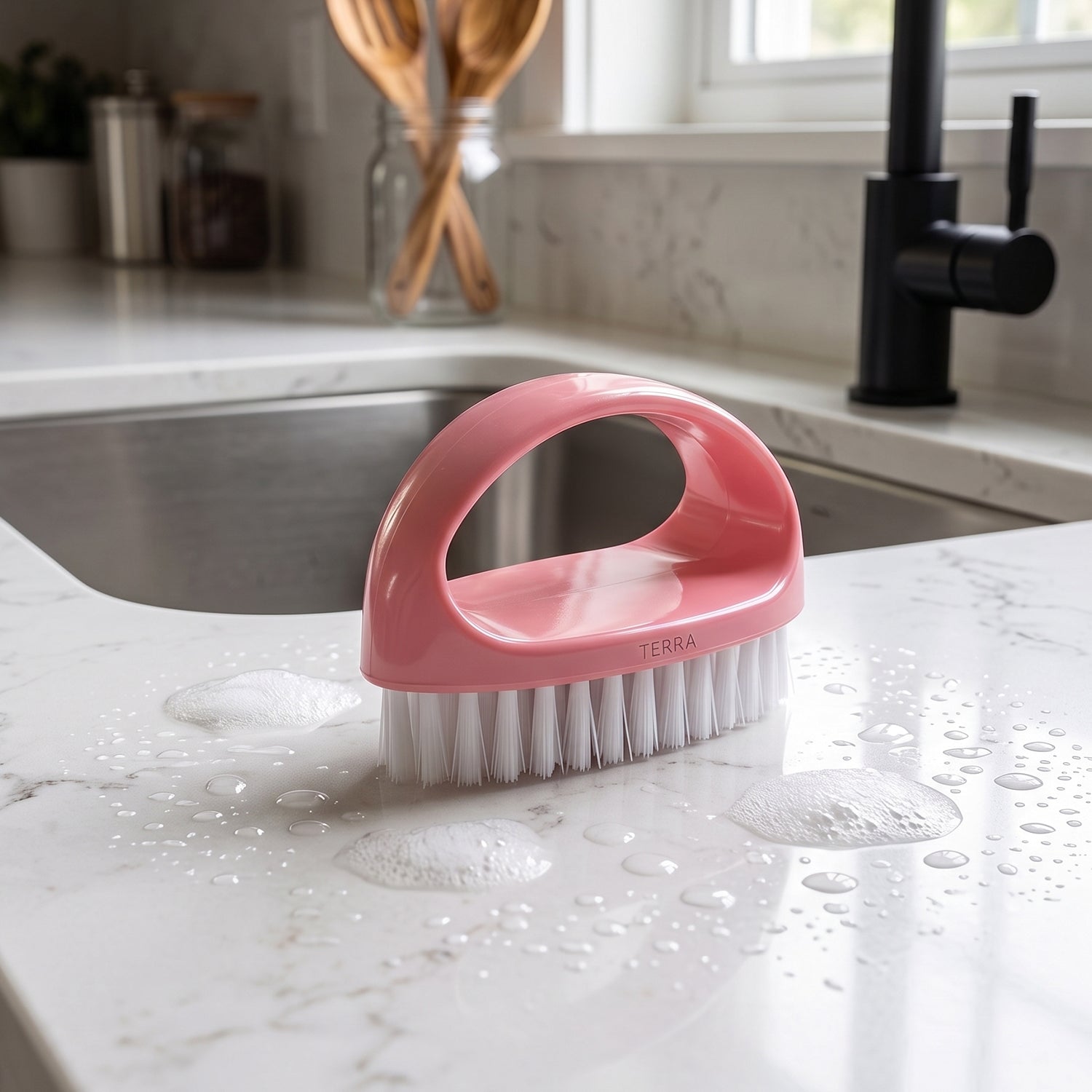 Heavy-Duty Multi-Purpose Cleaning Brush Ergonomic & Durable - Back View
